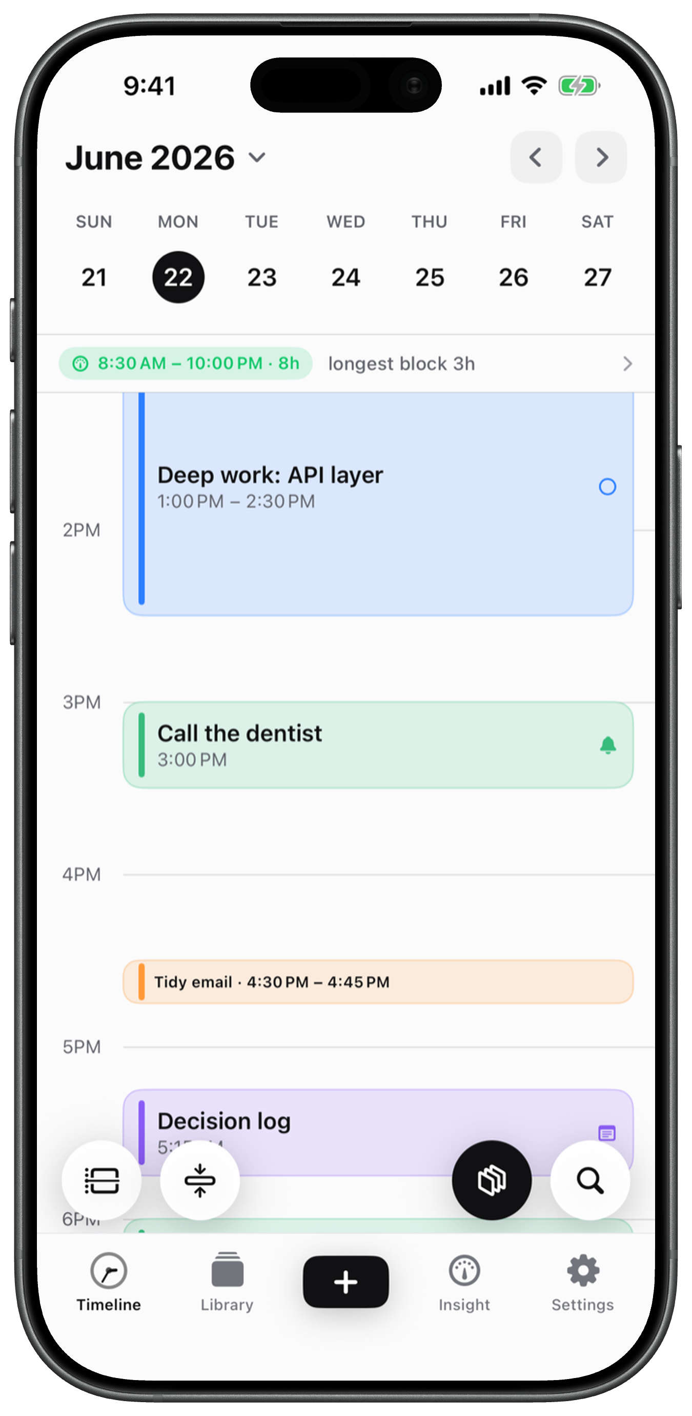 Timegres day timeline